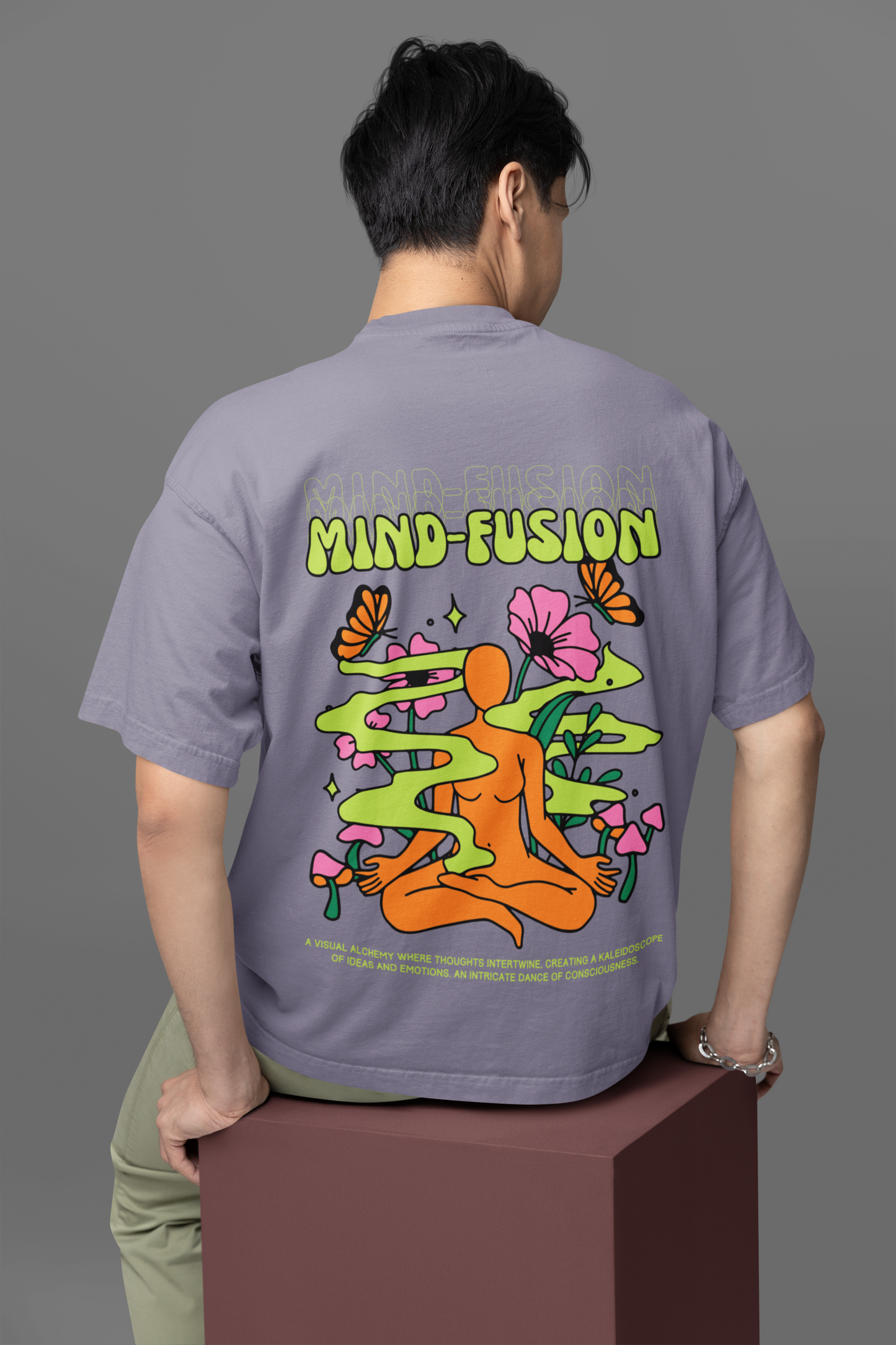 Mind Fusion Unisex Oversized Printed T-shirt