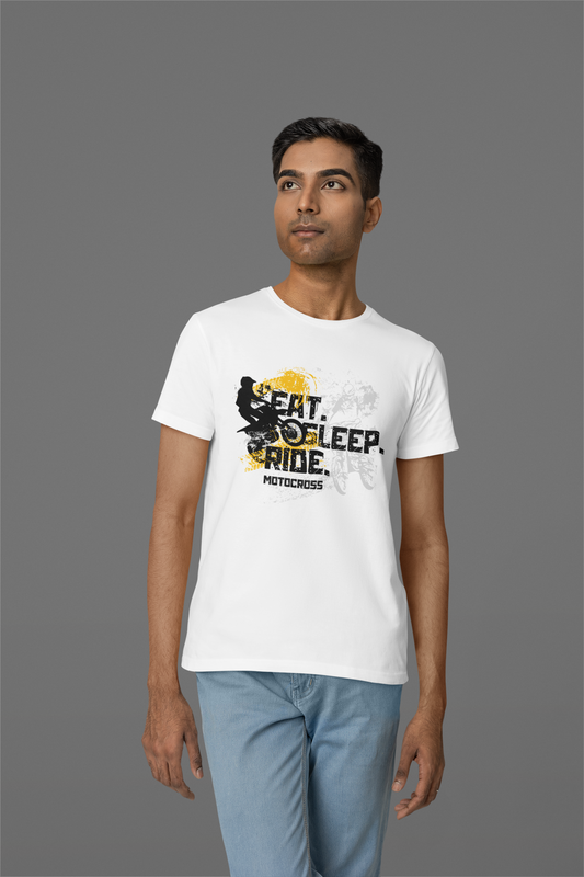 Eat Sleep Ride Unisex Regular Fit Printed T-shirt